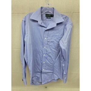 Lauren Ralph Lauren Mens Non Iron Dress Shirt‎ Blue 15 32/33 Button Down Pocket